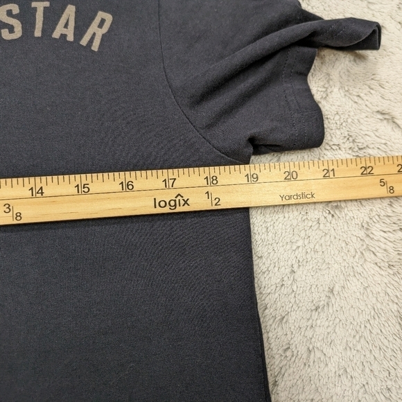 G-Star Raw Polo Shirt Men's L Blue Navy Fenster Short Sleeve Cotton Spellout - Picture 4 of 9